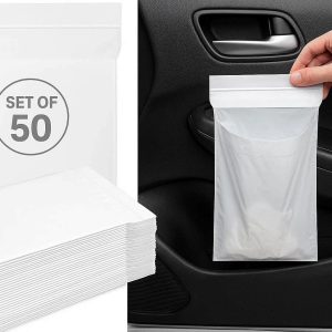 10 Disposable Car Trash Bags Set of 50 Self Adhesive Vomit Bags for Car Sickness and Daily Garbage Leak Proof Travel Bags for Kids