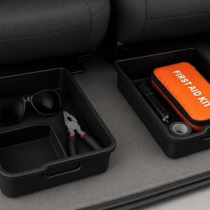 24 Under Seat Storage Box for Car Set of 2 Hidden Drawer Organizers for Sunglasses Handheld Tools and Emergency Gear under Seat Protection