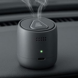 Smart Car Air Freshener with 3 Adjustable Scent Modes USB Rechargeable Electric Aroma Diffuser with Auto Start and Stop Function Gray