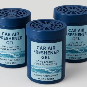 30 Car Air Freshener Gel Can Long Lasting Odor Eliminator for Under Seat and Cup Holder with Natural Plant Extracts Ocean Scent Set of 3